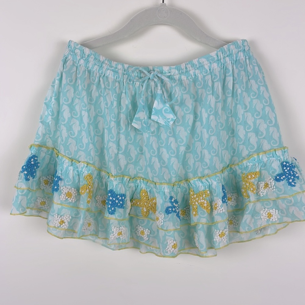 Azul swimwear voile skirt French knot starfish girls size M (8/10)